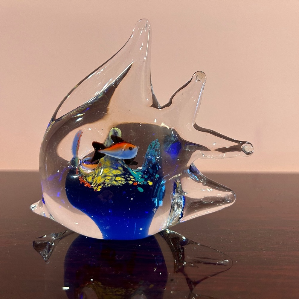 Art Glass Hand Blown Fish Paperweight